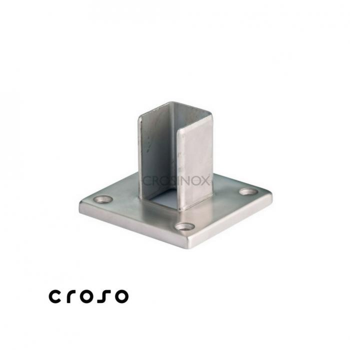 Ancora masiva pentru tub profilat 60x40mm Material AISI 304 Pt teava [mm] 60 X 40 Finisaj Satinat [2]