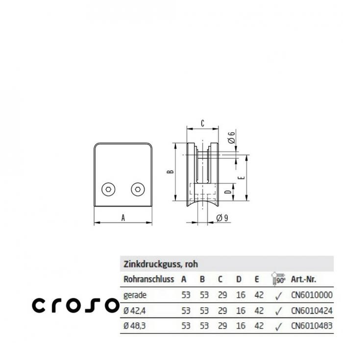 53x53 [zamac] Material Cleme Sticla Zamac Finisaj Natur Montant [mm] 42.4 Pozitionare sticla *** Sticla [mm] 6 - 10,38 [2]