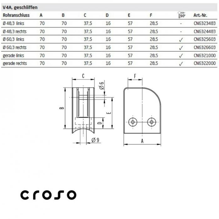 Sarok üvegrögzítő 70 x 70 mm ( max 16,76 mm ) Anyag KO35 Felület Csiszolt Oszlop [mm] 48.3 üveg [mm] 13,52 - 17,52 Elhelyezés jobb [2]