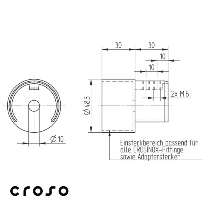 Hüvely Anyag KO35 Cső külső átmérő [mm] 48.3 Cső átmérő [mm] 48,3 X 1,5 Felület Csiszolt [2]