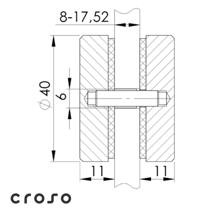 Glasverbinder zur Ausrichtung und Stabilisierung 8–17,52 mm [2]