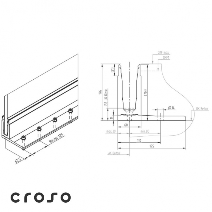 croso 2.0 / F set 5 Oberfläche roh Glas [mm] 16,76 - 17,52 [2]