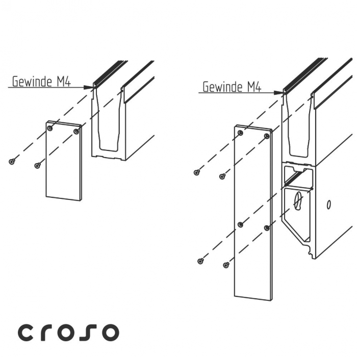 croso 2.0 light / U Vor set 7 Oberfläche roh Glas [mm] 16,76 - 17,52 [9]