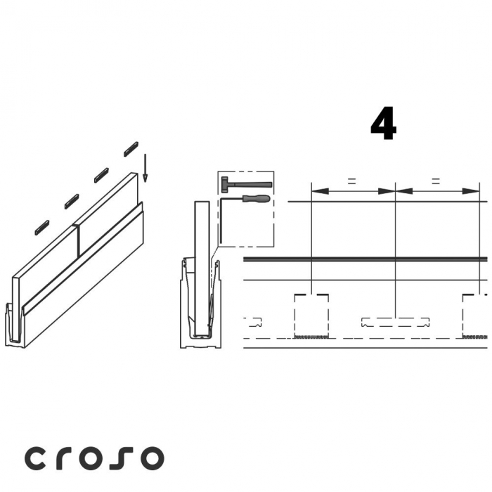 croso 2.0 light / U set 1 obrada površina sirov staklo [mm] 16,76 - 17,52 [6]