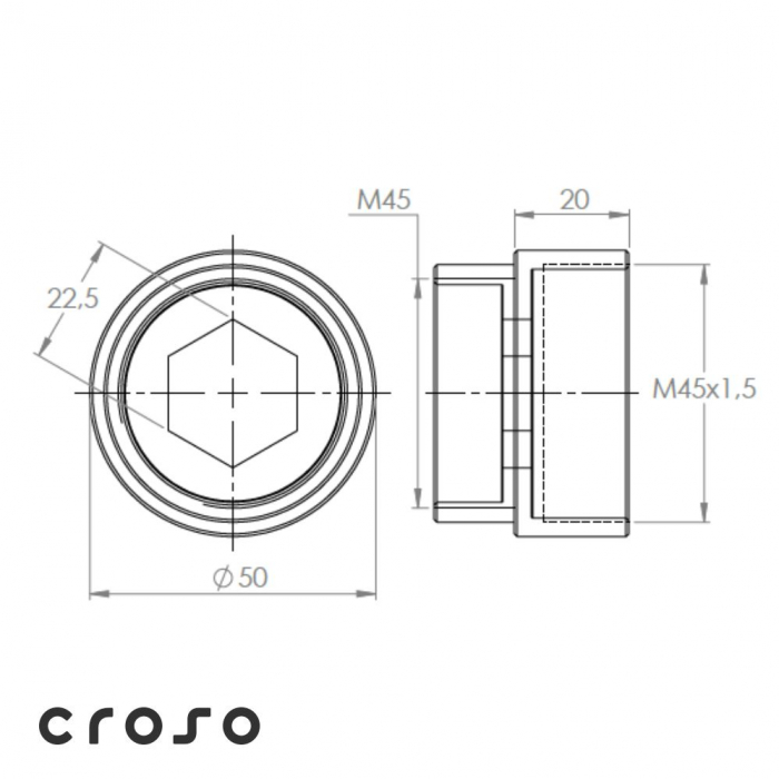 Distanzhalter Abstand [mm] 20 Material V2A Oberfläche Geschliffen [2]