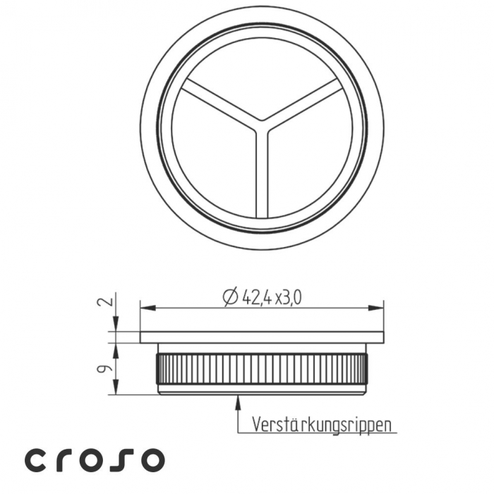 lapos végzáró Ø42,4 x 3,0 [2]