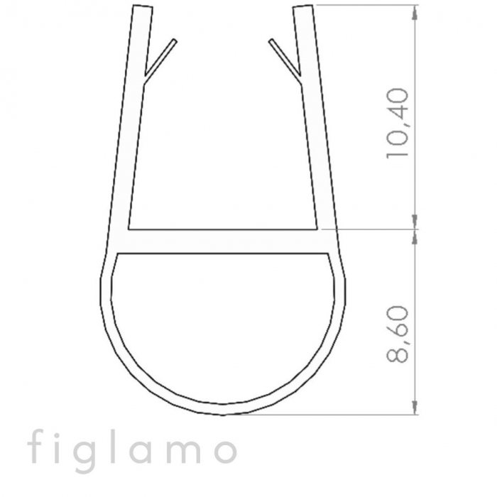 vertikales Türdichtband transp/schwarz Oberfläche transparent Material PVC Glas [mm] 8,00 [3]