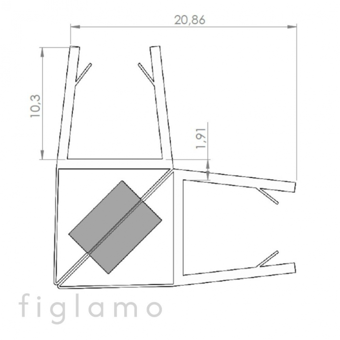 mágneses tömítő 90/180° átlátszó/fekete Felület fekete Anyag PVC üveg [mm] 8,00 [2]