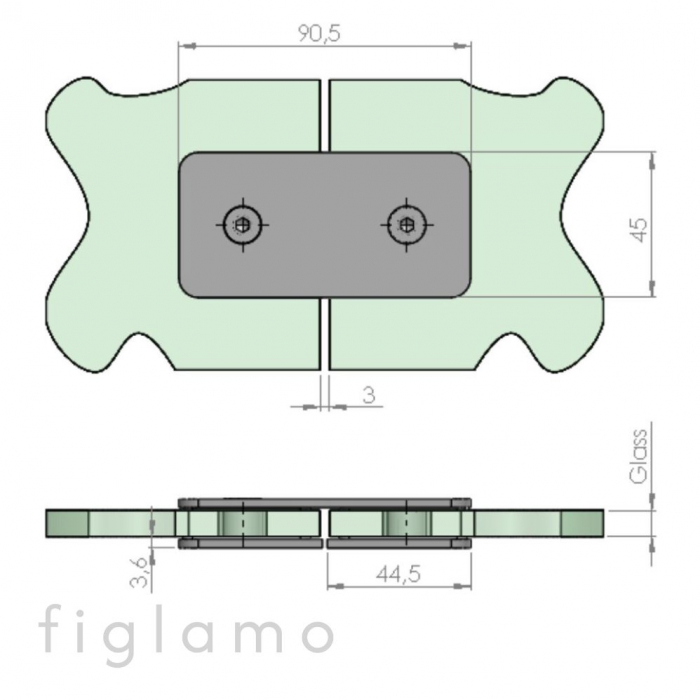 sticla-sticla 180° Finisaj bronze-gold satinat Sticla [mm] 6 - 10 Material AISI 304 [2]