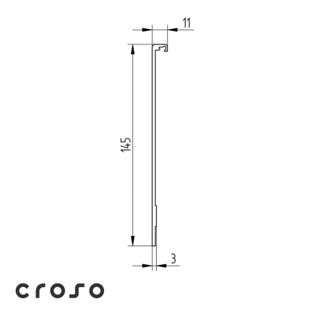 abdeckprofil 145 mm Oberfläche roh [1]
