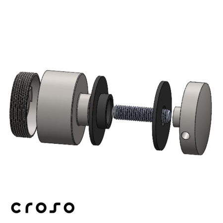 Conector punctual ajustabil VARIO 2-D Ø50 mm PVD auriu pentru balustradă din sticlă [1]