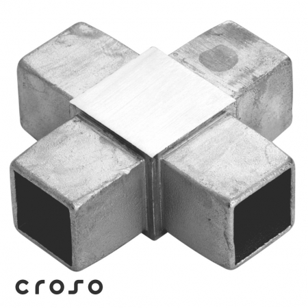 za kvadratnu cijev - Križna spojka CN4900800 inox satin 25×25 mm