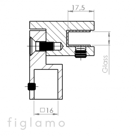 sklo držiak pre 15x15 Povrch Lesk Materiál AISI 304 Sklo [mm] 6 - 10 [2]