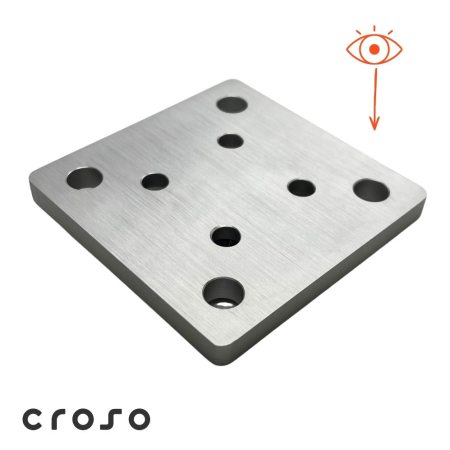 Príruba pre rohový stĺpik NINJA 90° na zábradlie, 100×100×10 mm
