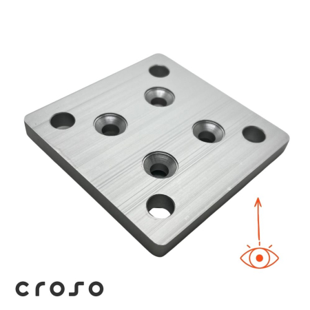 Príruba pre rohový stĺpik NINJA 90° na zábradlie, 100×100×10 mm [1]