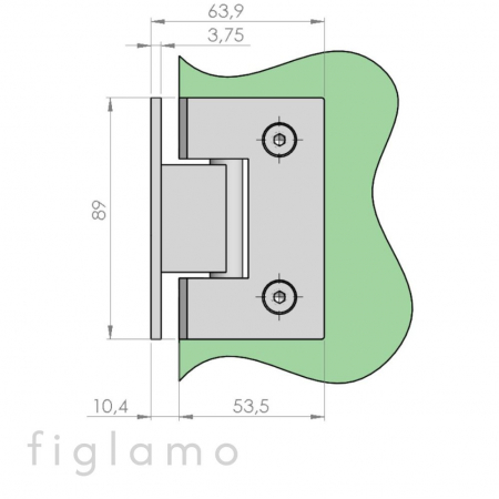 glas-wand 90° symmetrisch Oberfläche Geschliffen Material V2A Glas [mm] 8 - 10 [1]