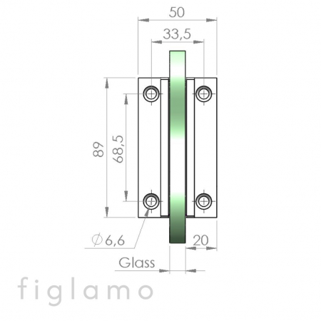 glas-wand 90° symmetrisch Oberfläche Geschliffen Material V2A Glas [mm] 8 - 10 [2]