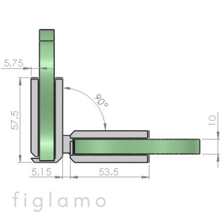 üveg-üveg 90° Felület Csiszolt Anyag KO33 üveg [mm] 8 - 10 [2]