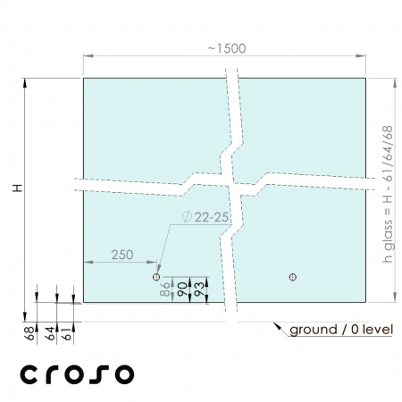Tartókonzoll üvegkorláthoz, kerek Felület Csiszolt [2]