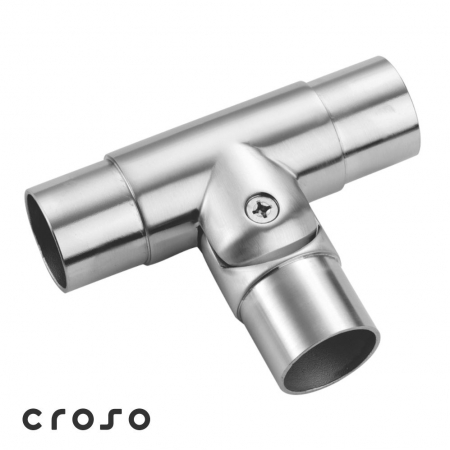 za okruglu cijev - T‑45 EU podesivi T‑konektor 085410 inox satin Ø 42,4 mm