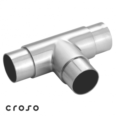 za okruglu cijev - Fiksna T‑spojnica CN4540100 inox satin Ø 42,4 mm