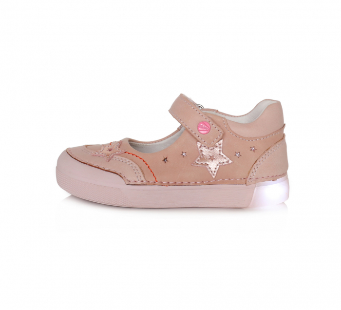 Pantofi fete cu LED, piele, roz - D.D.Step [1]