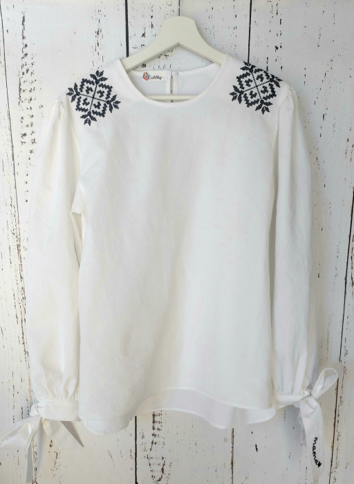 Bluza dama din panza cu broderie traditionala - MAMA [5]