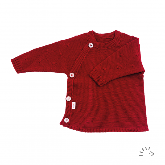 Bluza din bumbac organic tricotat Kimono Alvo - Red [1]
