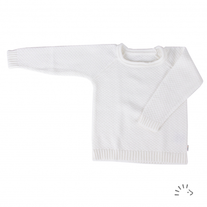 Bluza din bumbac organic tricotat - Raglan White [1]