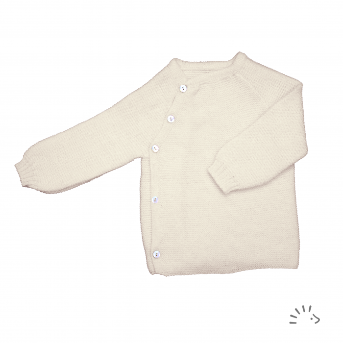 Bluza lana merinos organica tricotata Kimono - Ecru [1]