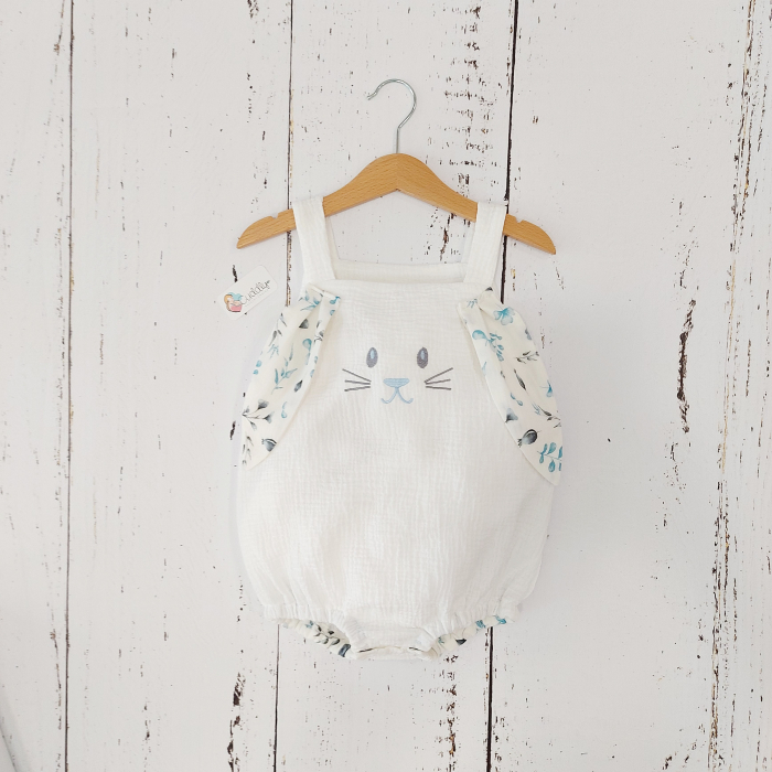 Body bebe din muselina Sweet Bunny Blue [2]