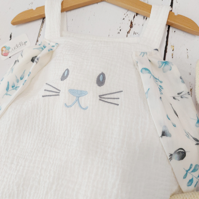 Body bebe din muselina Sweet Bunny Blue [4]