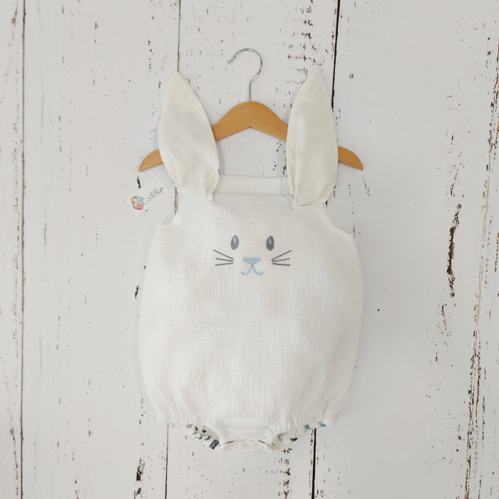Body bebe din muselina Sweet Bunny Blue [5]