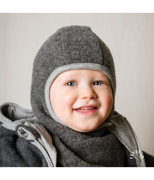 Cagula copii din lana merinos si dublura extra-fina din bumbac organic= Anthracite [2]