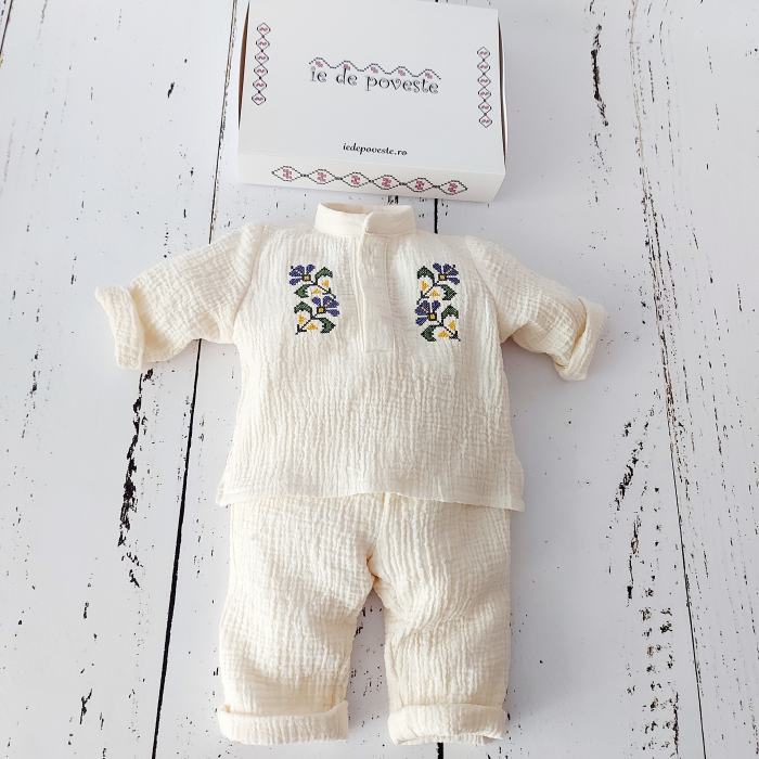 Costumas traditional pentru băieți - muselina -Iris [2]
