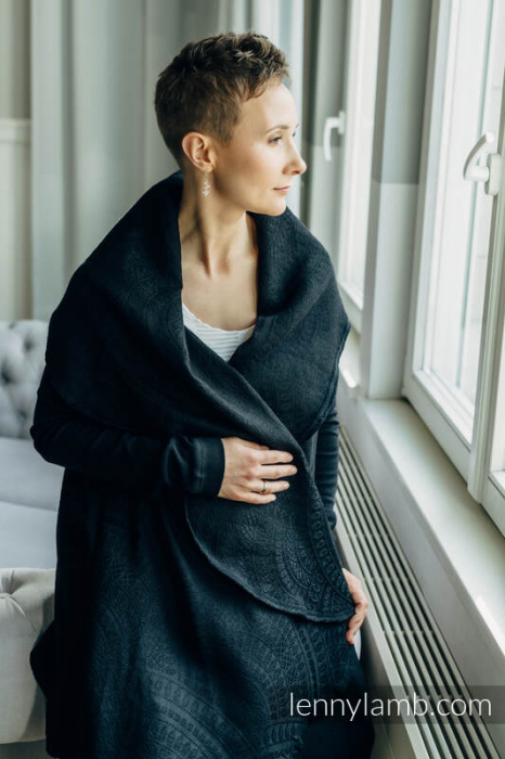 Cardigan/ protectie babywearing pentru vreme rece I PEACOCK'S TAIL - PITCH BLACK I LennyLamb I Marime S/M [14]