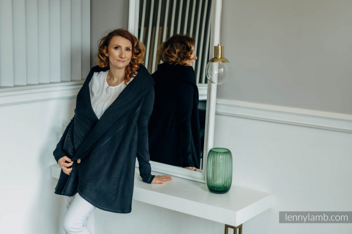 Cardigan/ protectie babywearing pentru vreme rece I PEACOCK'S TAIL - PITCH BLACK I LennyLamb I Marime S/M [5]
