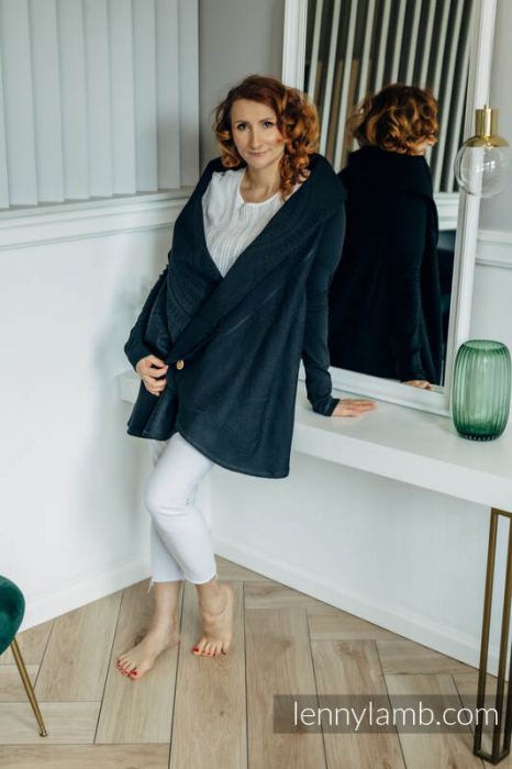 Cardigan/ protectie babywearing pentru vreme rece I PEACOCK'S TAIL - PITCH BLACK I LennyLamb I Marime S/M [8]