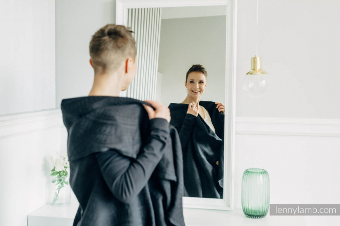 Cardigan/ protectie babywearing pentru vreme rece I PEACOCK'S TAIL - PITCH BLACK I LennyLamb I Marime S/M [13]