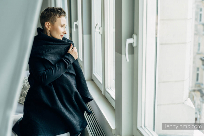 Cardigan/ protectie babywearing pentru vreme rece I PEACOCK'S TAIL - PITCH BLACK I LennyLamb I Marime S/M [11]