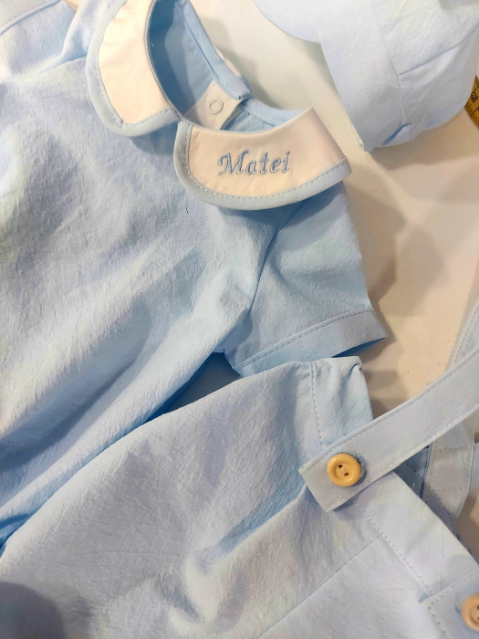 Costumas din bumbac pentru baietei I Pastel Blue [3]