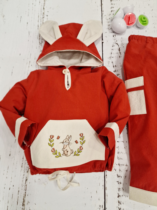 Costumas din bumbac unisex I broderie Iepuras [2]