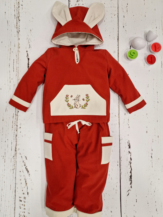 Costumas din bumbac unisex I broderie Iepuras [7]