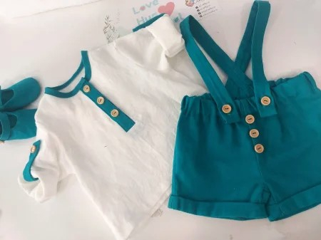 Costumas din in pentru baietei Alexandru- Turcoaz [4]
