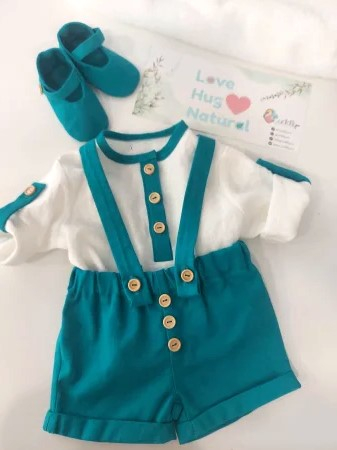 Costumas din in pentru baietei Alexandru- Turcoaz [3]