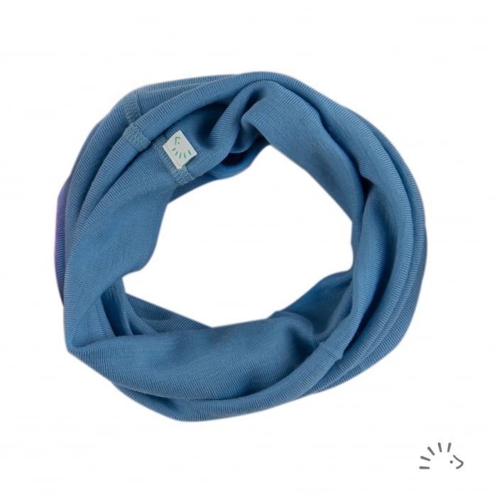 Esarfa circulara din lana merinos (loop scarf)- Jeans [1]