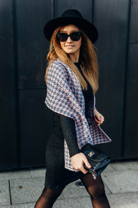 Esarfa Pepitka Grey & Pink I angora, lana alpaca, matase, bumbac [11]