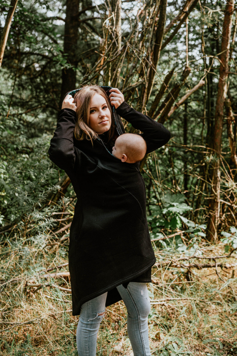 Hanorac hoodie Babywearing Black with Wild Soul Daedalus -marime XL [5]
