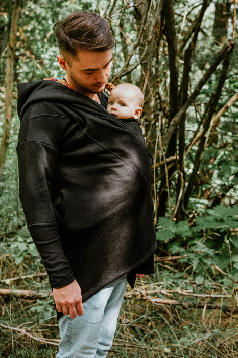 Hanorac hoodie Babywearing Black with Wild Soul Daedalus -marime L [10]
