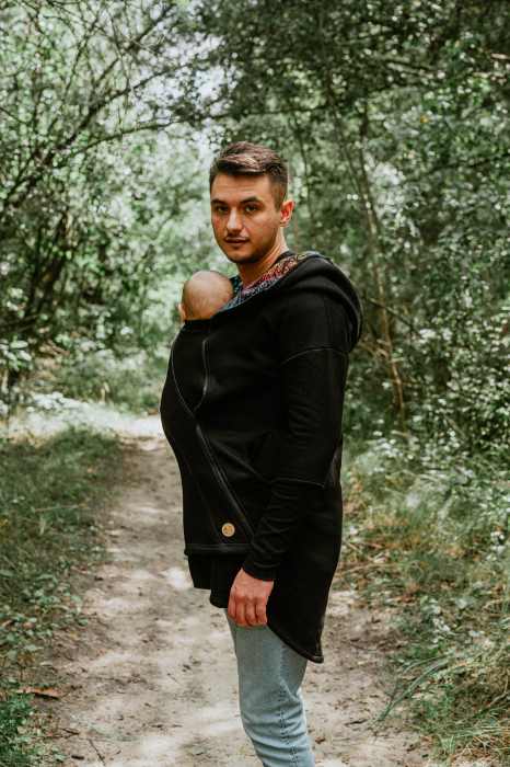 Hanorac hoodie Babywearing Black with Wild Soul Daedalus -marime XL [9]